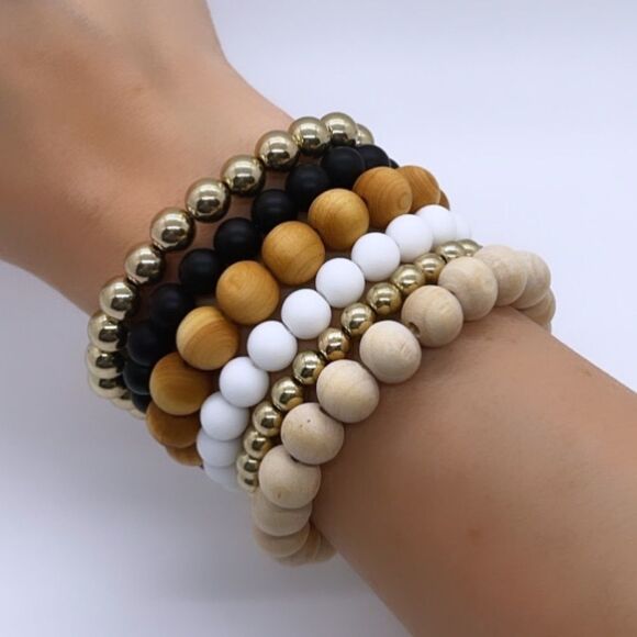 NWT Wool + Pepper Co. Solids Bracelet Stack (6) - Picture 2 of 5